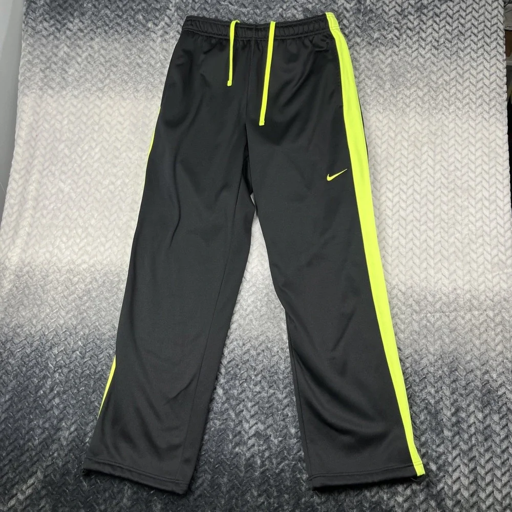 Nike KO Knockout Fleece Training Pants Mens Large Black Yellow Therma-Fit 32x34